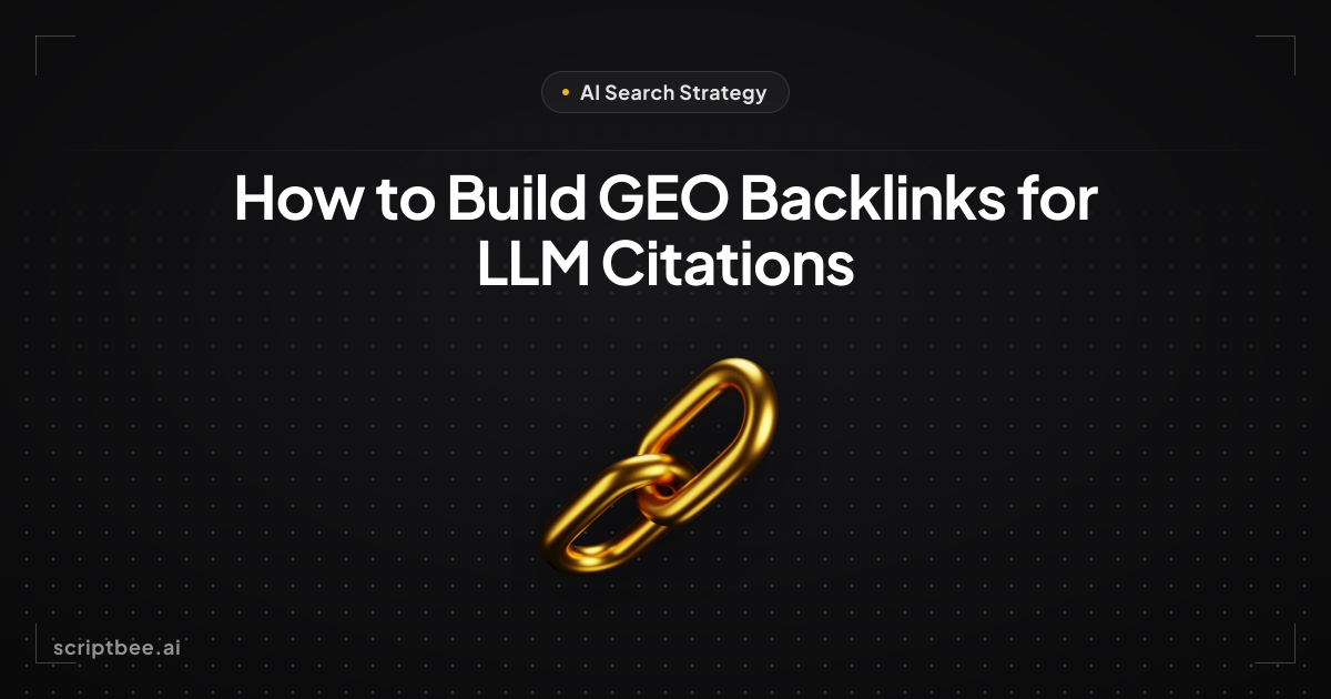 How to build GEO Backlinks for LLM Citations in 2025